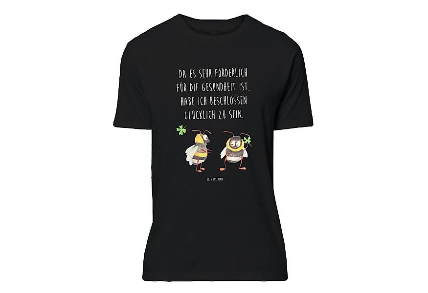 Mr. & Mrs. Panda T-Shirt Hummeln mit Kleeblatt - Schwarz - Geschenk, gute L günstig online kaufen