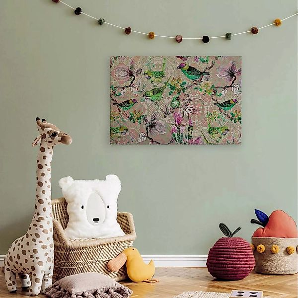 A.S. Création Leinwandbild "mosaic birds", Kunst-Vögel-Kinder, (1 St.), Mos günstig online kaufen