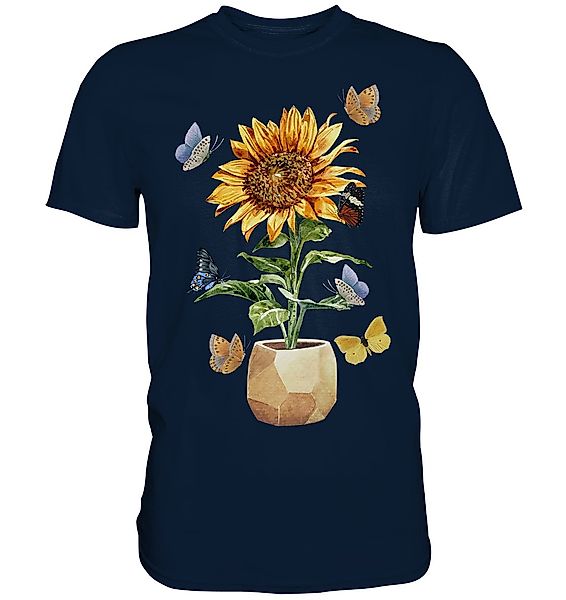 Tigerlino T-Shirt Schmetterling Sonnenblumen Shirt Gärtner günstig online kaufen