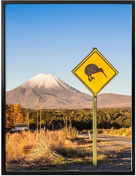 Wall-Art Poster »Straßenschild Achtung Kiwi«, Schriftzug, (1 St.), Poster o günstig online kaufen