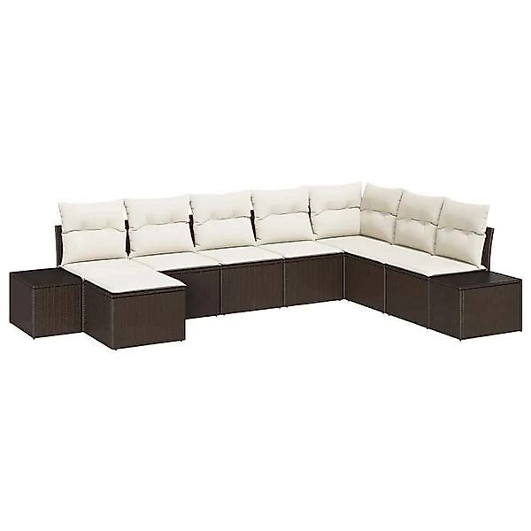 vidaXL Gartensofa-set mit Kissen 8-Tlg Poly-Rattan 3347178 günstig online kaufen