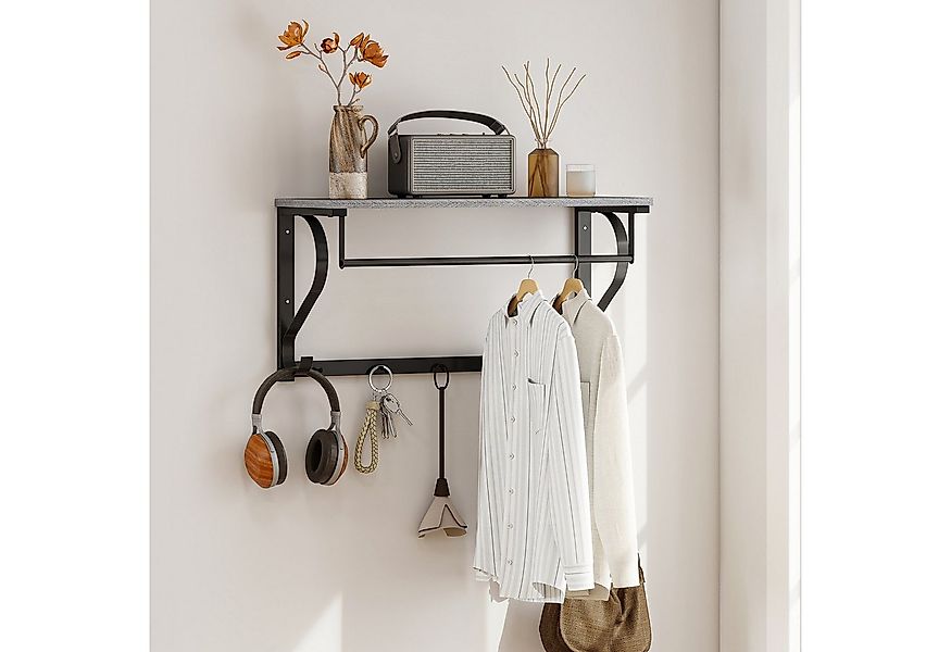 HOMCOM Garderobenleiste mit Ablage, 5 Haken und Stange (Wandgarderobe, 1 St günstig online kaufen