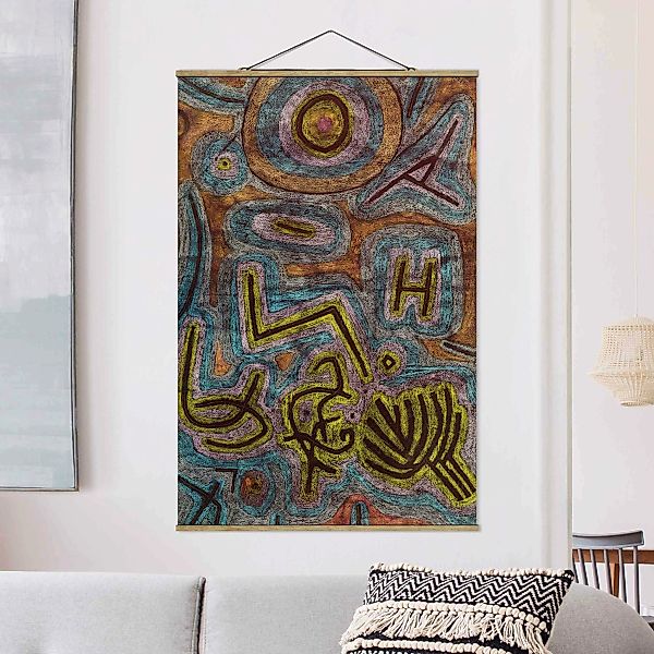 Stoffbild Abstrakt mit Posterleisten - Hochformat Paul Klee - Katharsis günstig online kaufen