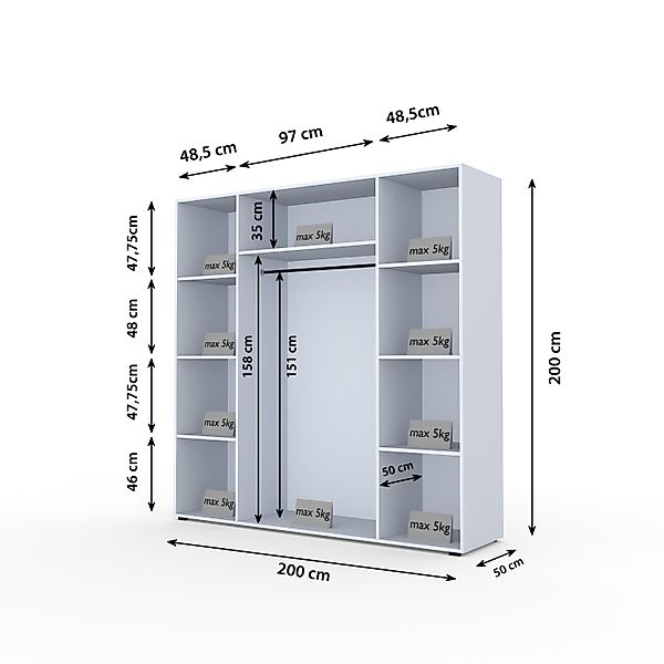 Gand Meble Drehtürenschrank Kleiderschrank OLEK in günstig online kaufen