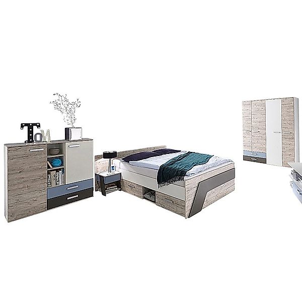 Lomadox Jugendzimmer-Set LEEDS-10, (Sparset, 4-tlg), Sandeiche günstig online kaufen