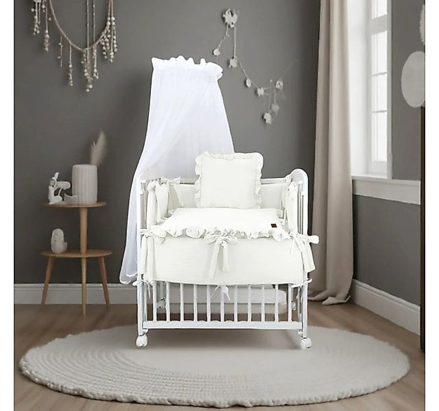 Babyhafen Beistellbett Stubenwagen Musselin Beige Ecru Rosa Babybett Zustel günstig online kaufen