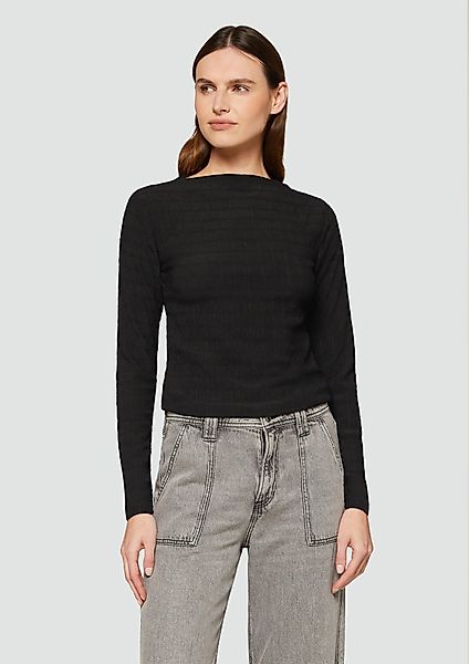 s.Oliver Langarmshirt Jersey-Shirt mit Strukturmuster und günstig online kaufen