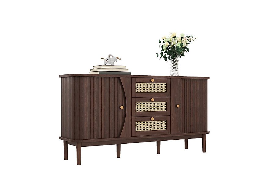 autolock Sideboard Sideboard Rattan kommode Breite 140 cm (Schiebetüren, ve günstig online kaufen