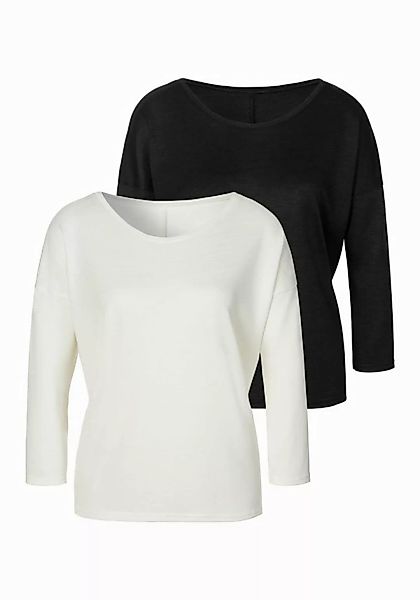 LASCANA 3/4-Arm-Shirt aus feinem Strick (2er-Pack) aus pflegeleichter Quali günstig online kaufen