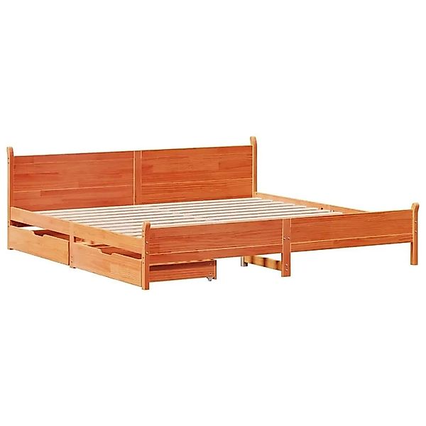 vidaXL Massivholzbett ohne Matratze Wachsbraun 200x200 Kiefernholz 3309760 günstig online kaufen
