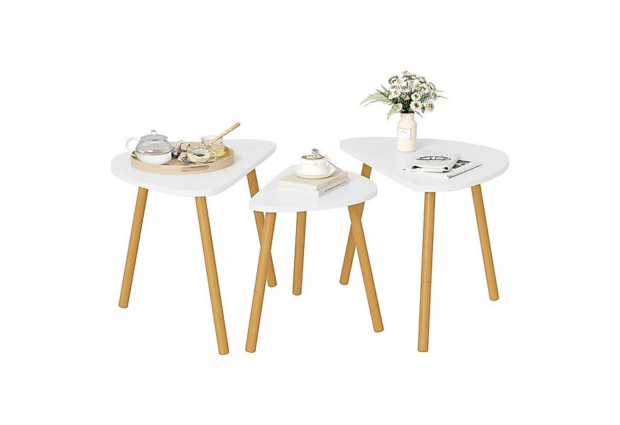 Homfa Satztisch, 3er Set Beistelltisch Couchtisch Sofatisch 2 Größe günstig online kaufen