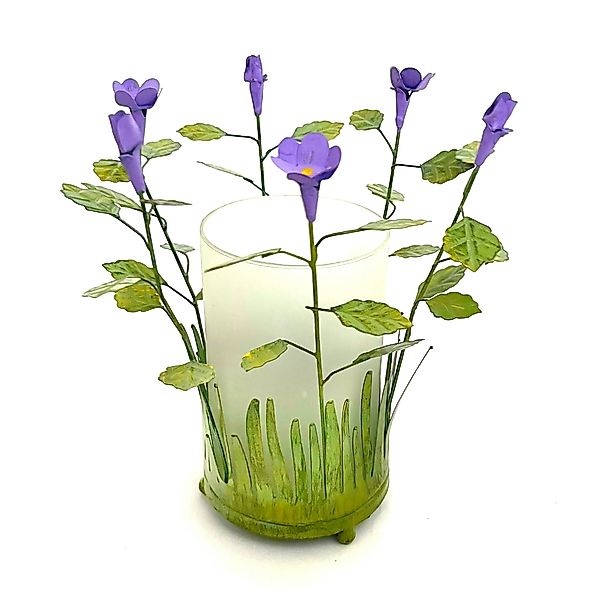 Bell Arte Teelichthalter Windlicht Lila Blüten günstig online kaufen