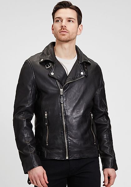 Mauritius Lederjacke "Mavric SF NSLV" im Biker-Style, asymetrischer Reißver günstig online kaufen