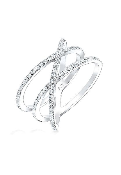 Elli Fingerring Verschlungen Kristalle 925 Silber günstig online kaufen