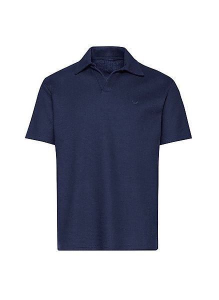 Trigema Poloshirt TRIGEMA Oversized Poloshirt ohne Knopfleiste in Waffelopt günstig online kaufen