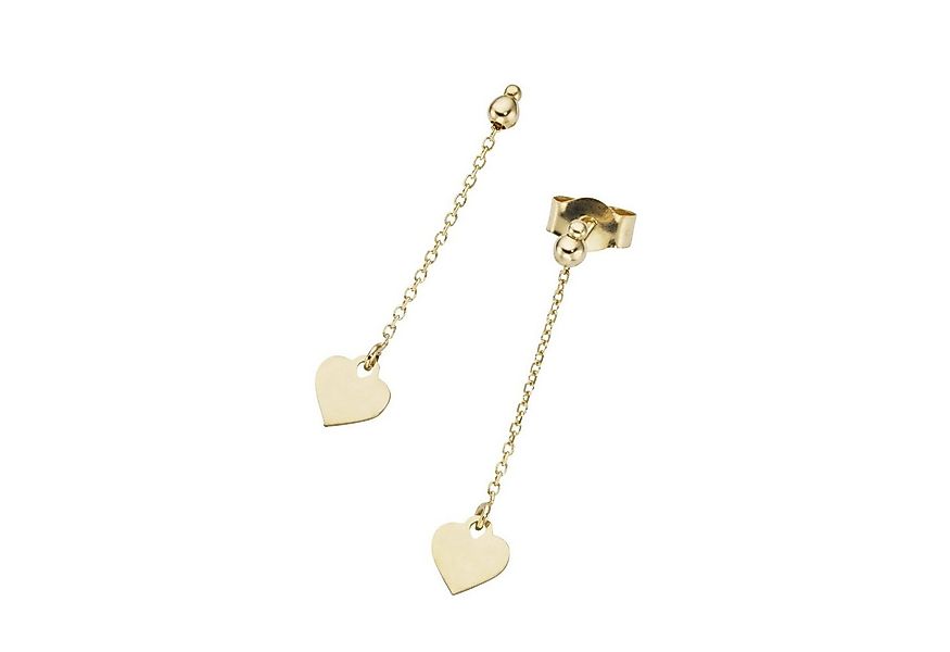 Luigi Merano Paar Ohrstecker mit Behang Herzen, Gold 585 günstig online kaufen