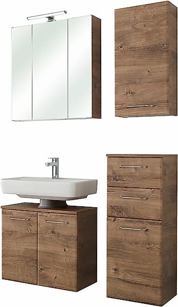 Saphir Badmöbel-Set »Quickset 943 4-teilig, Glaswaschtisch und LED-Spiegels günstig online kaufen