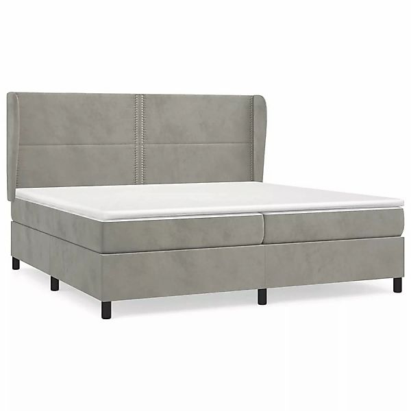 vidaXL Boxspringbett mit Matratze Hellgrau 200x200 cm Samt1372941 günstig online kaufen