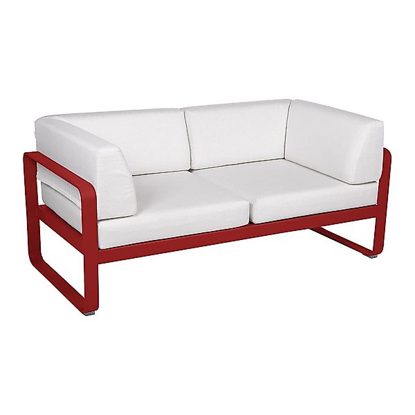 Bellevie 2-Sitzer Club Sofa 67 Mohnrot 81 Grauweiß günstig online kaufen