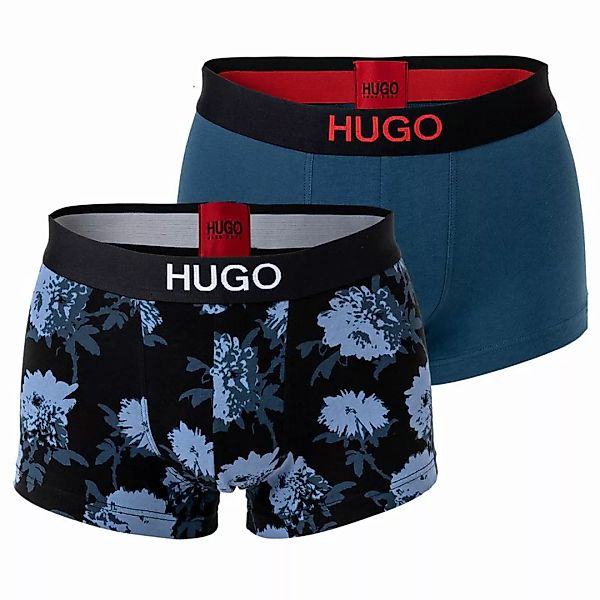 HUGO Herren Boxer Shorts, 2er Pack - Trunks, Logobund, Cotton Stretch, Must günstig online kaufen