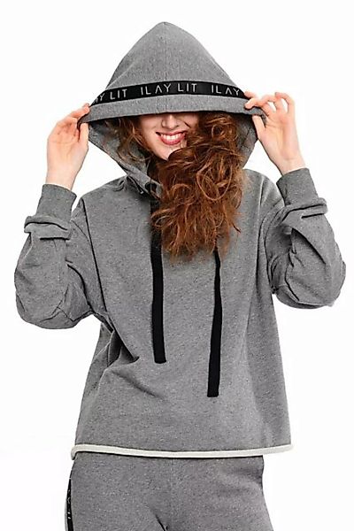 ILAY Lit Kapuzensweatshirt Holy Hoodie Melange Unifarbe, Logoband günstig online kaufen