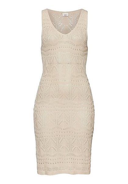 s.Oliver Strickkleid, mit Ajourmuster, leicht transparentes Strandkleid günstig online kaufen