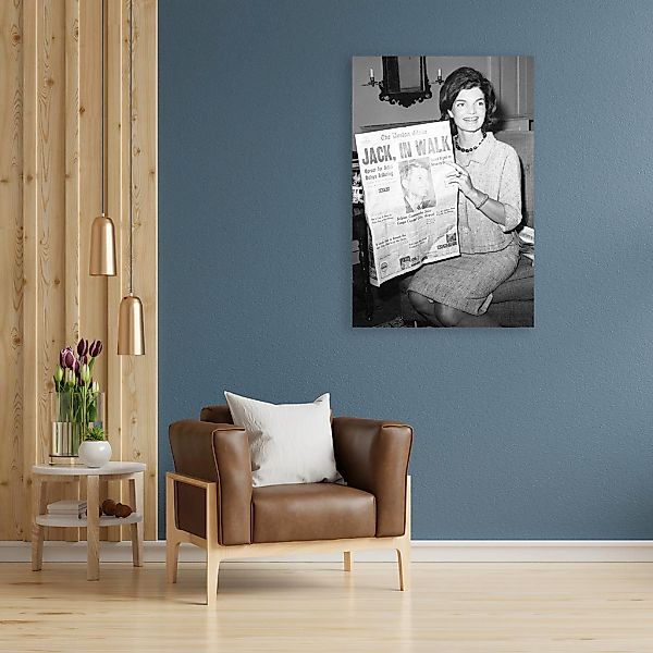 queence Acrylglasbild "Jackie O.", Schwarz-Weiß-Frau-Stars-Portrait-Foto-Fi günstig online kaufen