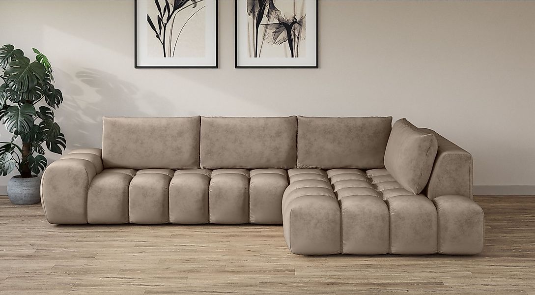 OTTO home Ecksofa AZITA L-Form, XXL 352 cm Designsofa in Bubble-Opitk, lose günstig online kaufen