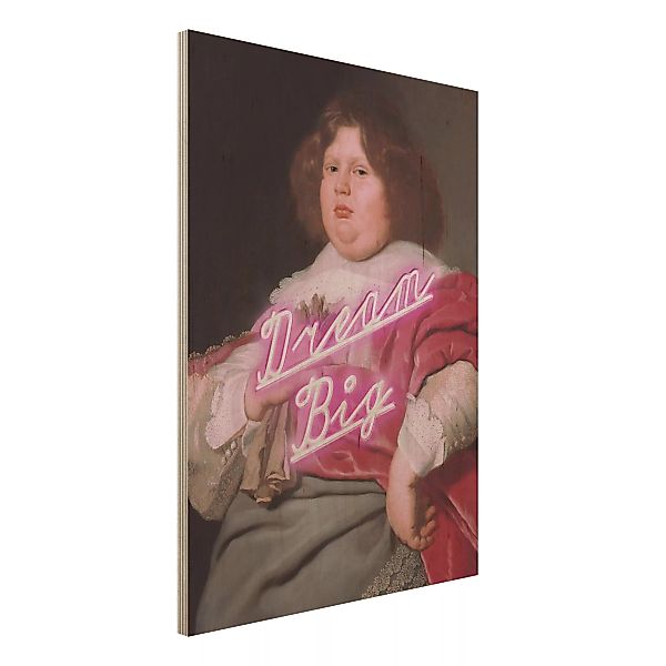 Holzbild Portrait - Hochformat 3:4 Gemälde Dream Big günstig online kaufen