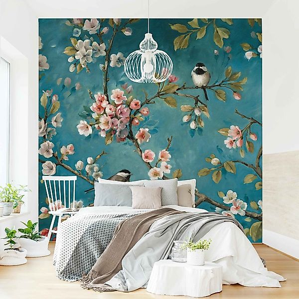 Bilderdepot24 Fototapete Kirschblütenzweige Blumen Floral Kunst günstig online kaufen
