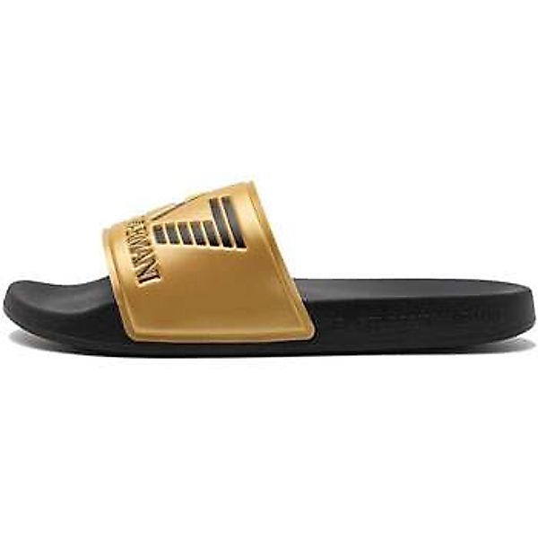 Ea7 Emporio Armani  Zehensandalen Visibility Logo Slides Shiny Gold/Black günstig online kaufen