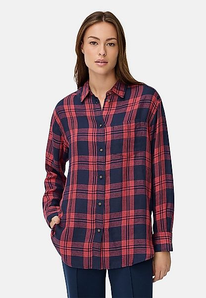 camel active Hemdbluse aus Lyocell- Leinenmix Langarm Kentkragen kariert günstig online kaufen