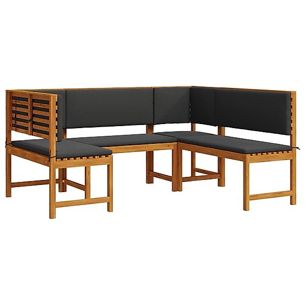 vidaXL 3-tlg Gartenbank-Set mit Kissen Massivholz Akazie 3329106 günstig online kaufen