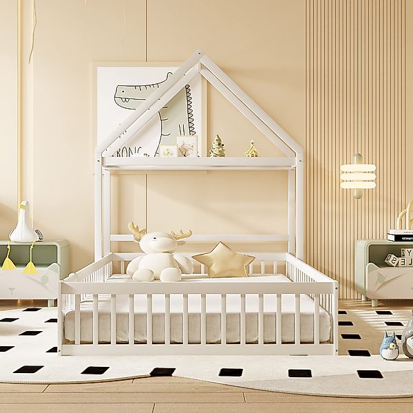 Flieks Massivholzbett, abnehmbares Kinderbett Hausbett mit günstig online kaufen