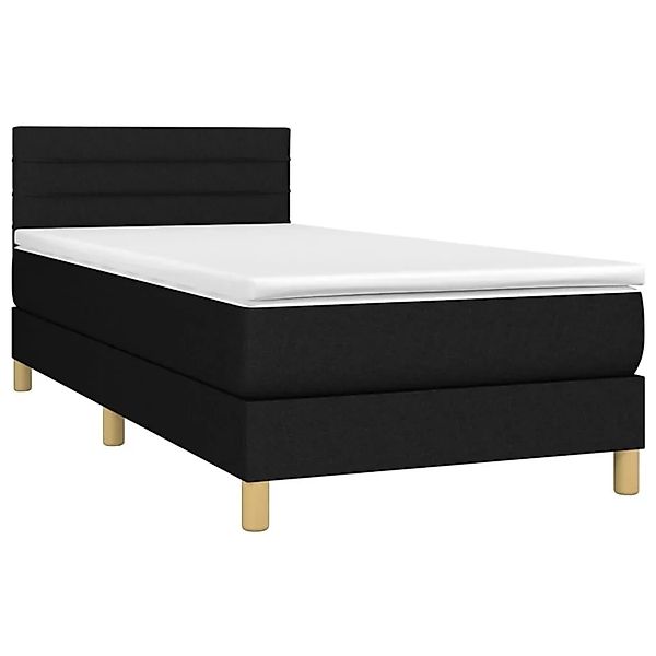 vidaXL Boxspringbett mit Matratze & LED Schwarz 90x190 cm Stoff 3133759 günstig online kaufen