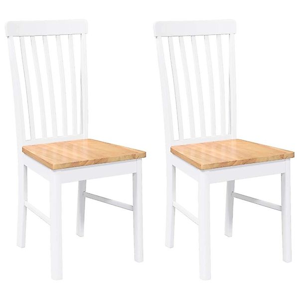 vidaXL Esszimmerstühle 2 Stk Weiß Massivholz Gummibaum 4102504 günstig online kaufen