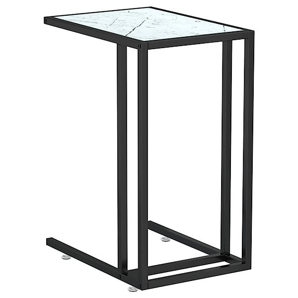 vidaXL Computer-Beistelltisch Weiß Marmor 50x35x65 cm Hartglas Modell 1 günstig online kaufen