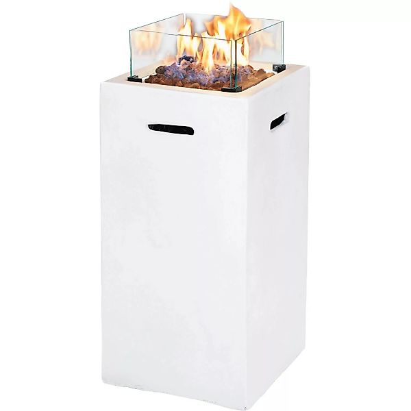 Amare Gas-Feuerstelle für den Außenbereich Quadratisch Weiß günstig online kaufen