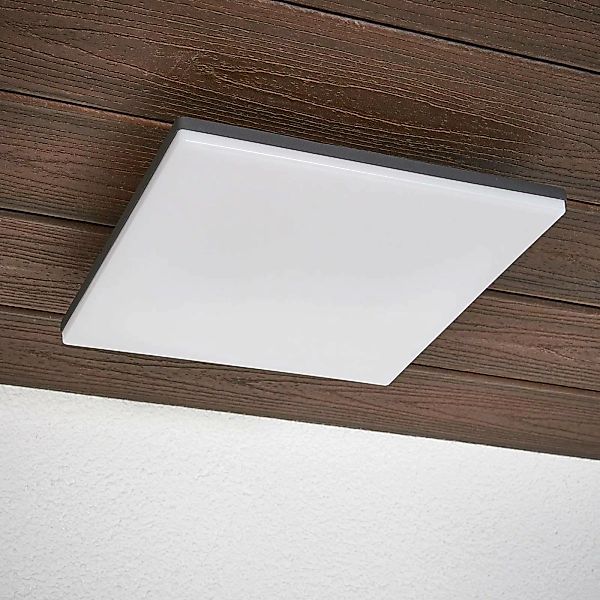 Lucande LED-Außendeckenleuchte Henni, Sensor, 30x30 cm, IP65 günstig online kaufen