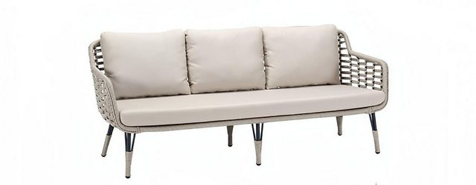 JVmoebel Sofa Beiger 3-Sitzer Luxus Sofas Polstermöbel Rattan Terrasse Desi günstig online kaufen