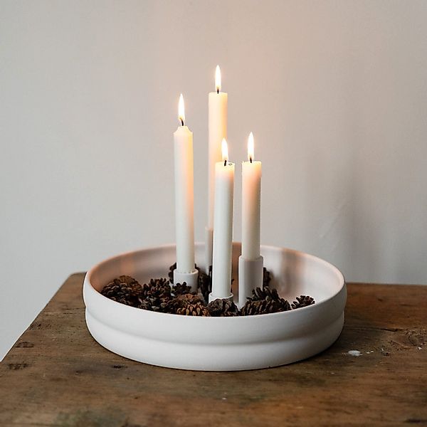 Storefactory Kerzenhalter Adventsschale Bolmen weiß für günstig online kaufen