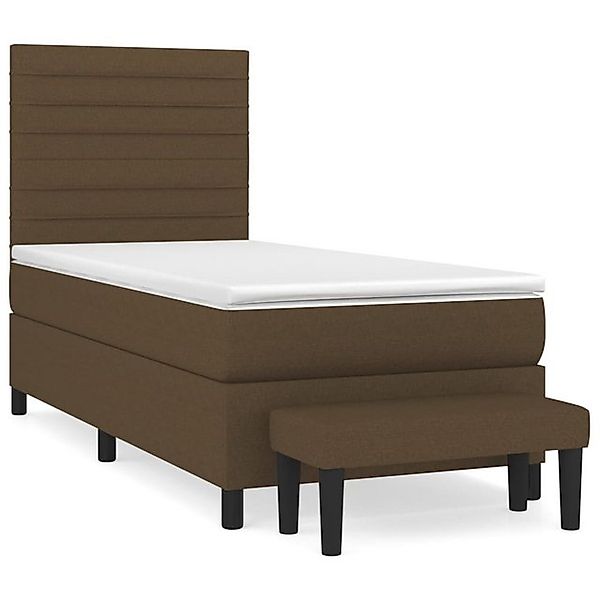 vidaXL Boxspringbett, Boxbett mit Matratze Dunkelbraun 80x200 cm Stoff günstig online kaufen