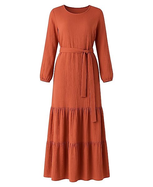 WENOR Sommerkleid Musselin-Kleid, 100 % Baumwolle, Volantsaum, günstig online kaufen