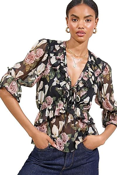 LIPSY Druckbluse Lipsy Bluse mit Schößchen und 3/4-Ärmeln, Regular (1-tlg) günstig online kaufen