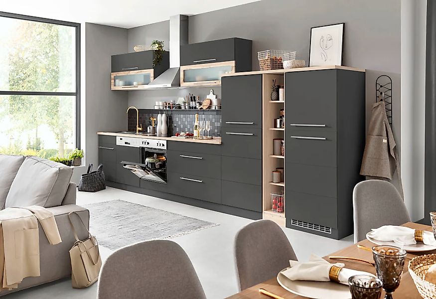 KOCHSTATION Küchenzeile »KS-Wien« Breite 420 cm, wahlweise mit E-Geräten günstig online kaufen