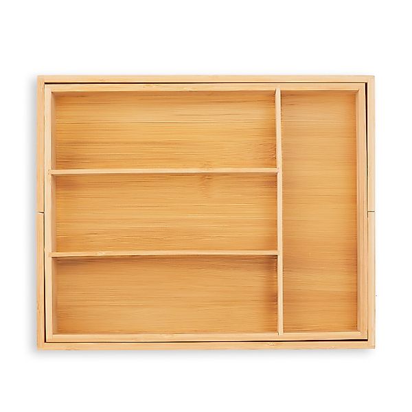 relaxdays Besteckkasten Ausziehbarer Besteckkasten aus Bambus günstig online kaufen