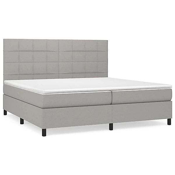 vidaXL Boxspringbett mit Matratze Hellgrau 200x200 cm Stoff1377596 günstig online kaufen