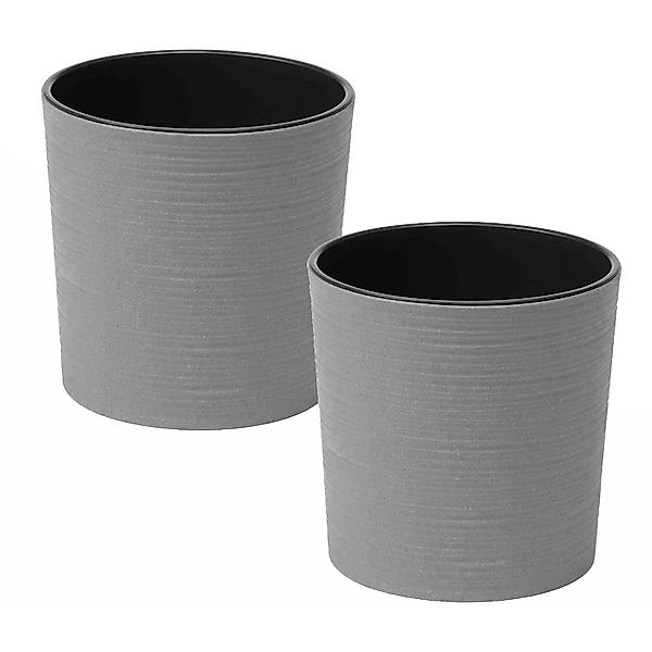 Siena GardenPflanzgefäß - Set 2 teilig Eco Lens Grau Ø30x30,5 cm günstig online kaufen