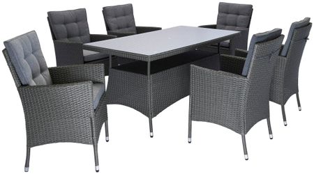 KONIFERA Garten-Essgruppe "Korfu" Set, 6x Sessel, 1xTisch: 150x80x73,5 cm, günstig online kaufen