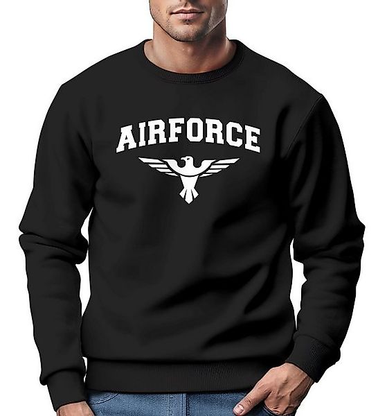 Neverless Sweatshirt Sweatshirt Herren Airforce US Army Adler Militär Schri günstig online kaufen